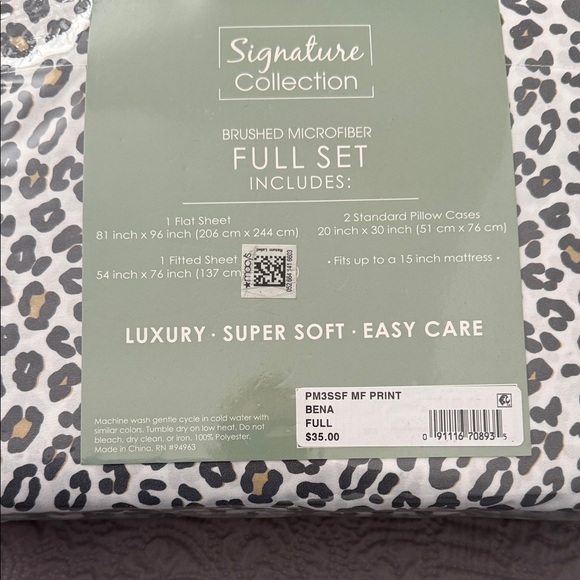 Signature Collection Leopard Print Microfiber Sheet Set - Picture 2 of 5